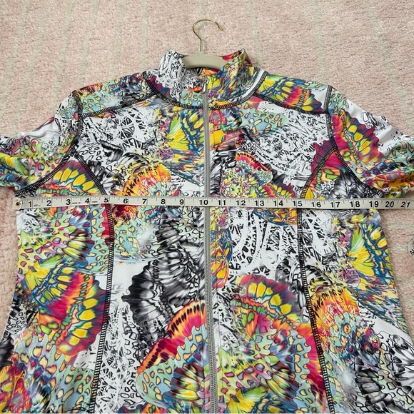 Sno Skins Colorful Butterfly Women's Lightweight Zip Up Jacket Size Large - Picture 7 of 12